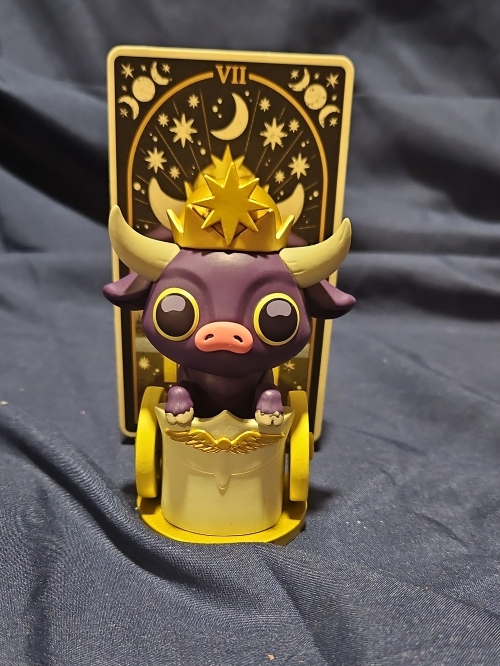 Mystic Bull Figure - Purple & Gold Collectible